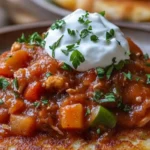 CRISPY POTATO PANCAKES WITH SAVORY VEGETABLE SAUCE