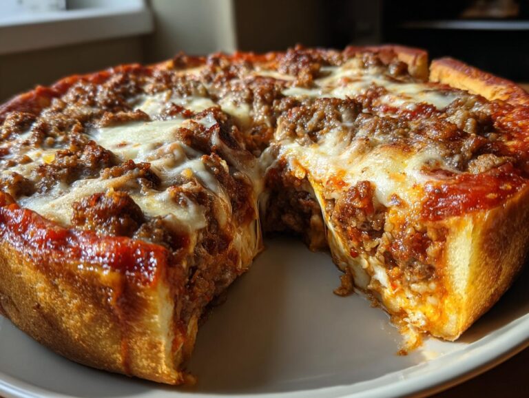 Cheesy Deep Dish Pizza