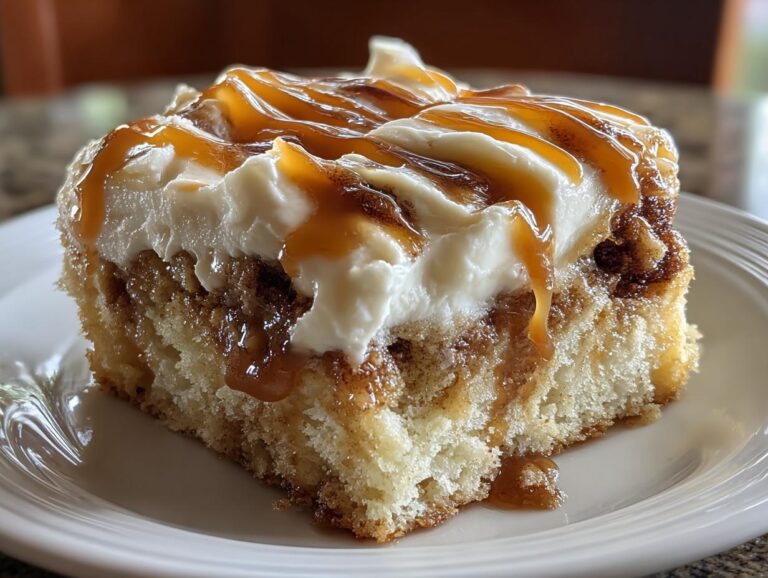 Cinnamon Roll Poke Cake