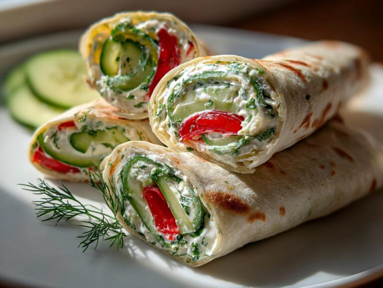 Cucumber Cottage Cheese Wraps
