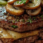GARLIC BUTTER STEAK WITH SAUTÉED MUSHROOMS