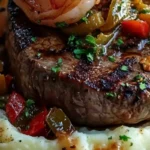 GARLIC BUTTER STEAK WITH SHRIMP