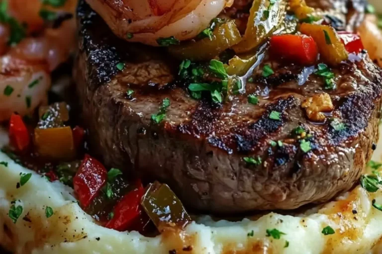 GARLIC BUTTER STEAK WITH SHRIMP