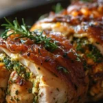 HERB & GARLIC STUFFED CHICKEN ROULADE