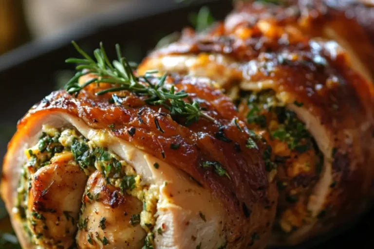 HERB & GARLIC STUFFED CHICKEN ROULADE