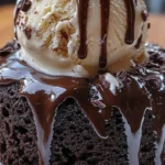 MOLTEN CHOCOLATE LAVA CAKE WITH VANILLA ICE CREAM