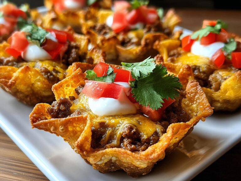 Mini Taco Wonton Cups