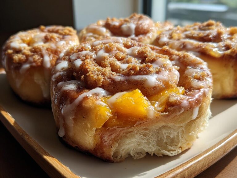 Peach Cobbler Cinnamon Rolls