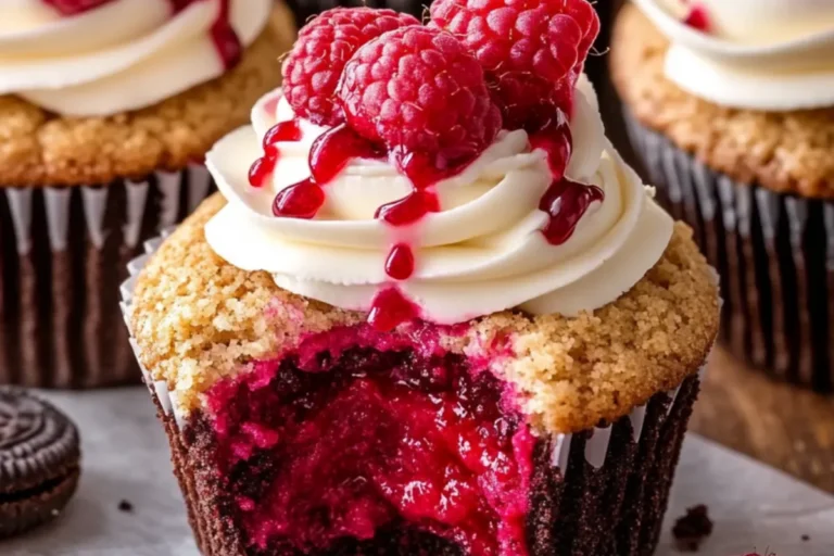 RASPBERRY CHEESECAKE CHOCOLATE CUPCAKES