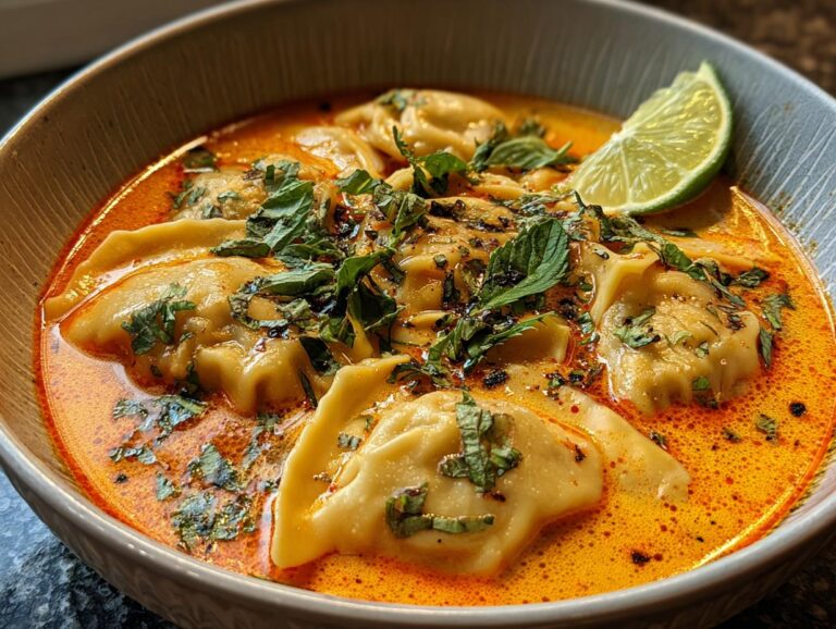 Red Curry Potsticker Soup