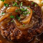 SALISBURY STEAK WITH ONION GRAVY
