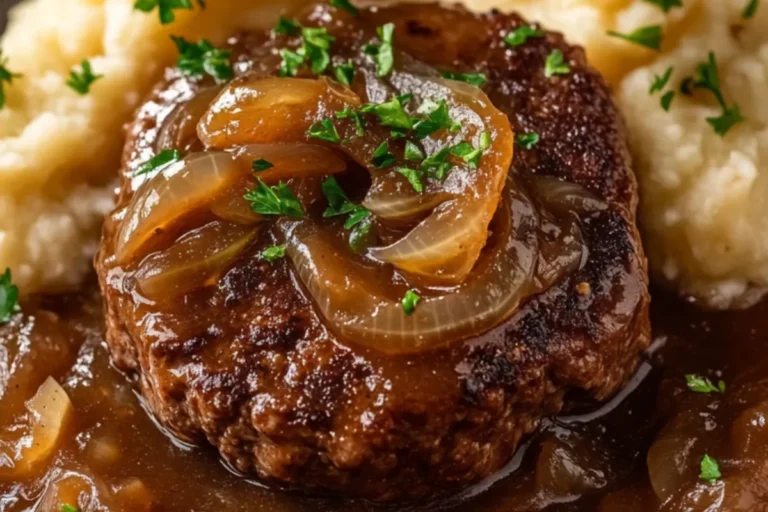 SALISBURY STEAK WITH ONION GRAVY