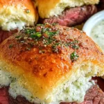STEAK SLIDERS WITH GARLIC HERB SAUCE