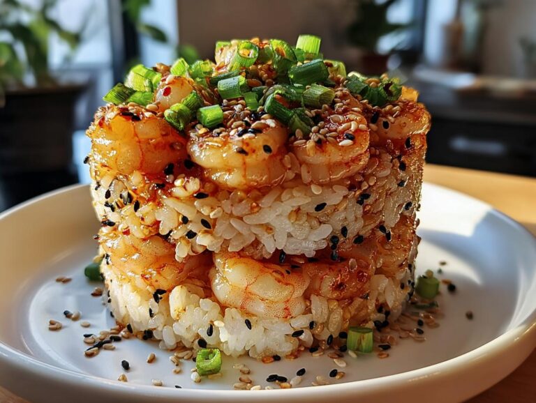 Spicy Shrimp Sushi Stacks