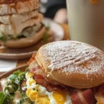 bacon and egg pancake breakfast burger