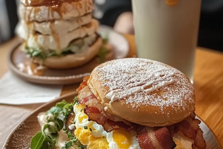 bacon and egg pancake breakfast burger