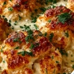 cheesy garlic parmesan cauliflower bake