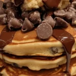 double chocolate chip pancake stack