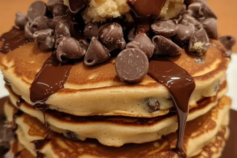 double chocolate chip pancake stack