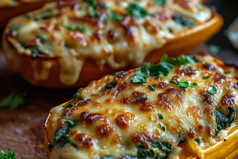 spinach and chicken stuffed zucchini boats