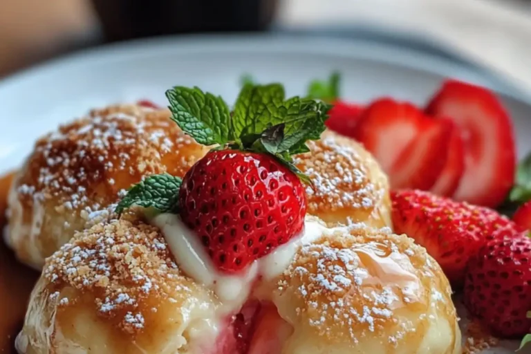 strawberry cheesecake dessert dumplings