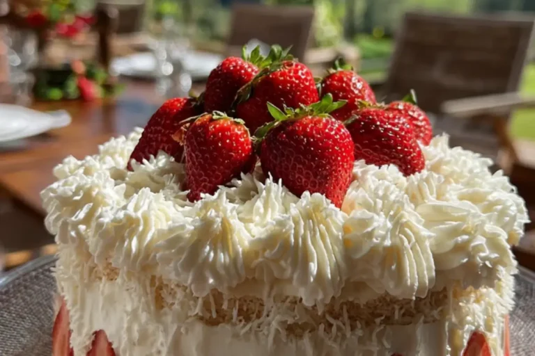 strawberry coconut cake