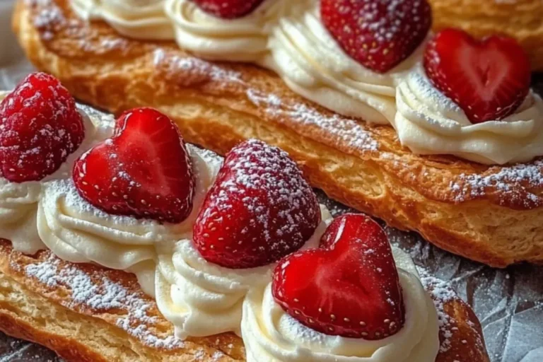 strawberry cream eclairs