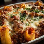 Beef Stuffed Rigatoni Bake