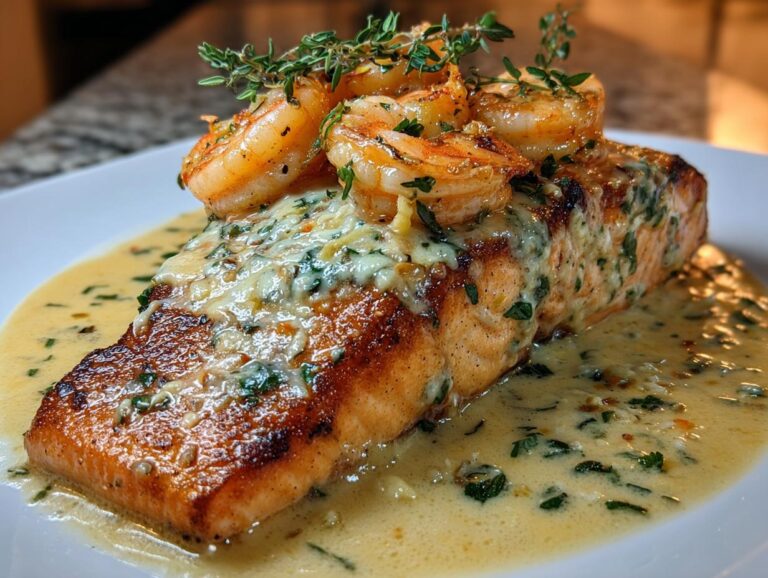 Creamy Garlic Shrimp Salmon