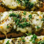 PESTO MOZZARELLA GARLIC TOASTS: Irresistibly Cheesy Delight! 3 PESTO MOZZARELLA GARLIC TOASTS