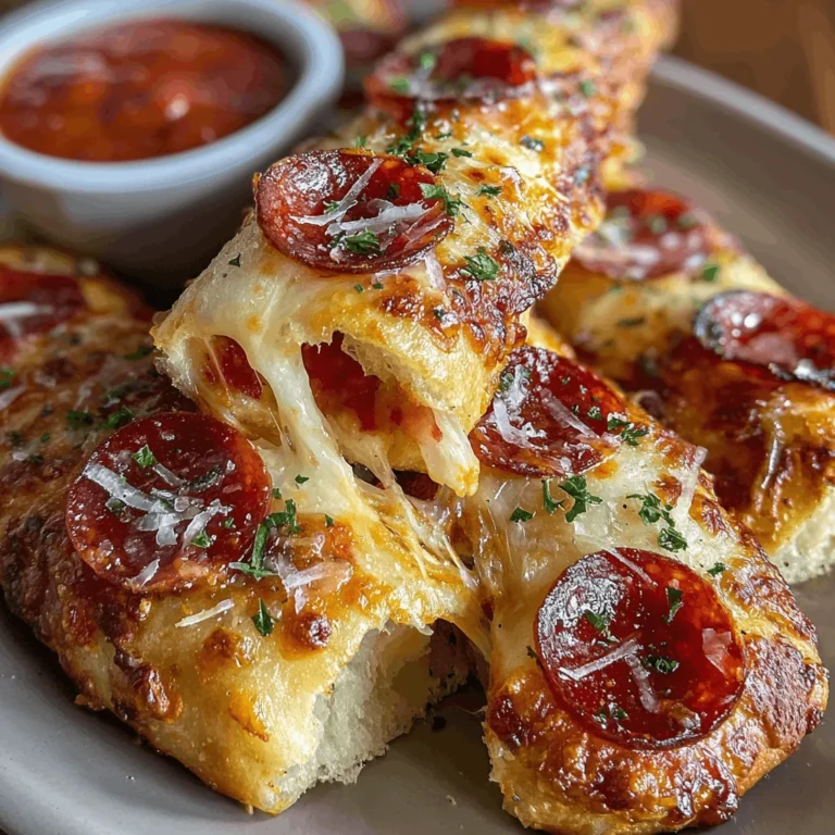 Pepperoni Pizza Breadsticks are the ultimate snack delight! 2 Pepperoni Pizza Breadsticks
