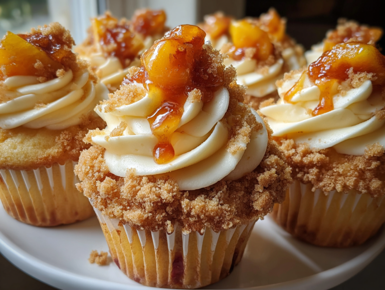 Peach Cobbler Cupcakes
