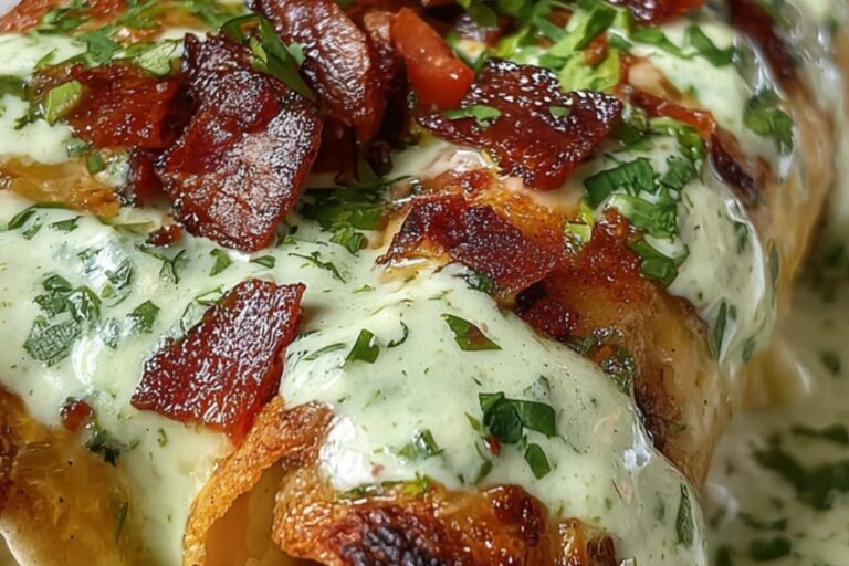 creamy chicken enchiladas with herb sauce
