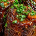 slow braised beef short ribs in rich gravy
