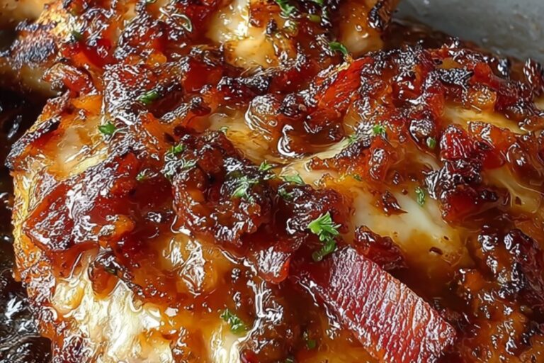 sticky honey garlic chicken with caramelized glaze