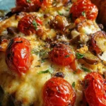 baked cheesy eggplant with roasted tomatoes