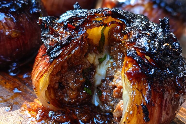 caramelized stuffed onion bombs