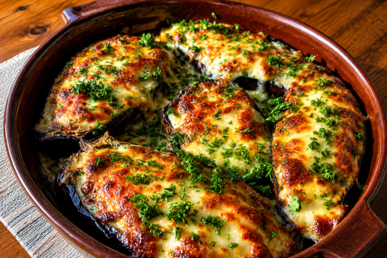 cheesy baked eggplant parmesan