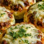cheesy beef stuffed potato stacks