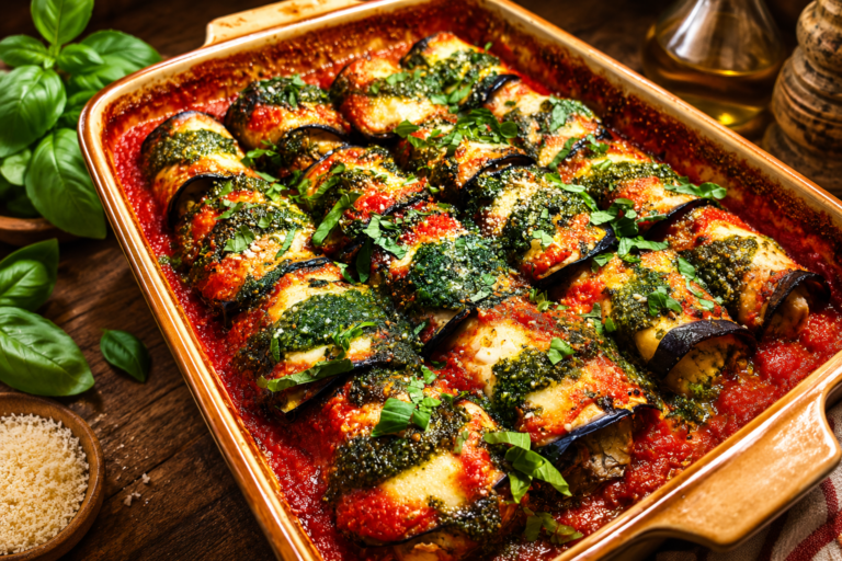 cheesy eggplant rollatini bake