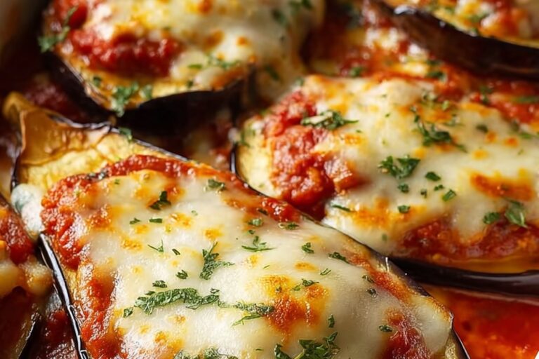 cheesy marinara stuffed eggplant