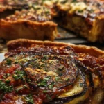 cheesy roasted eggplant parmesan pie