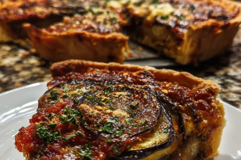 cheesy roasted eggplant parmesan pie