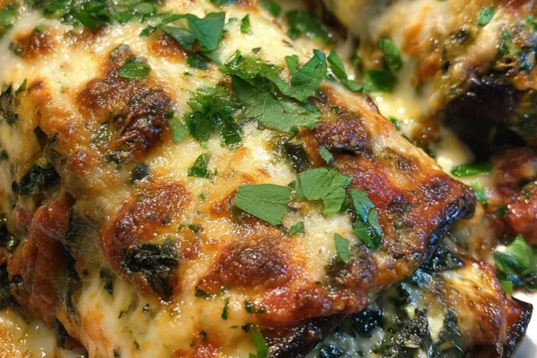 cheesy spinach eggplant roll ups