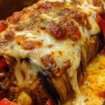 cheesy stuffed eggplant parmesan bake