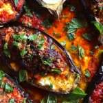 cheesy stuffed eggplant parmesan boats