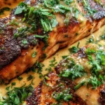 creamy garlic salmon with asparagus