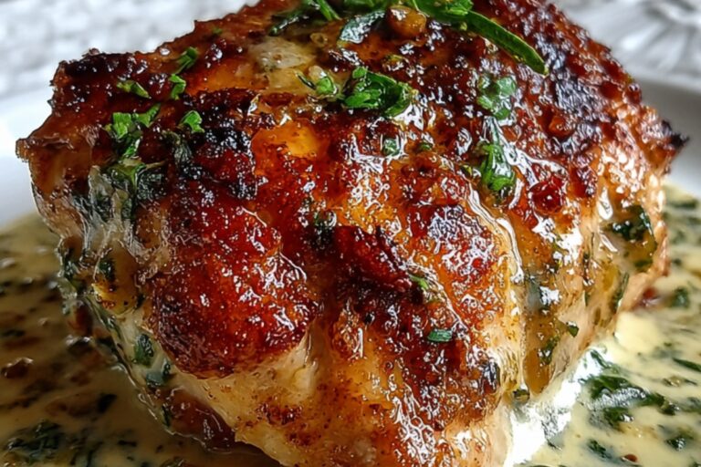 creamy herb crusted chicken with garlic caper sauce