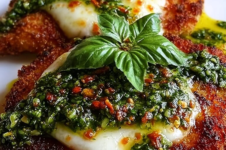crispy pesto mozzarella chicken