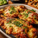 loaded cheesy stuffed eggplant boats